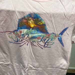Salt life pink size small fitted short sleeve T shirt